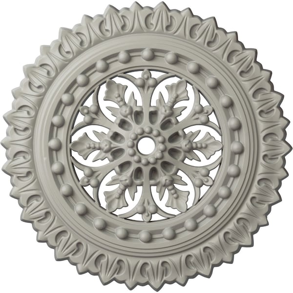 Ekena Millwork Sellek Ceiling Medallion (Fits Canopies up to 1 1/8"), 18 1/2"OD x 7/8"ID x 1 1/2"P, Pot of Cream CM18SKPCF - main